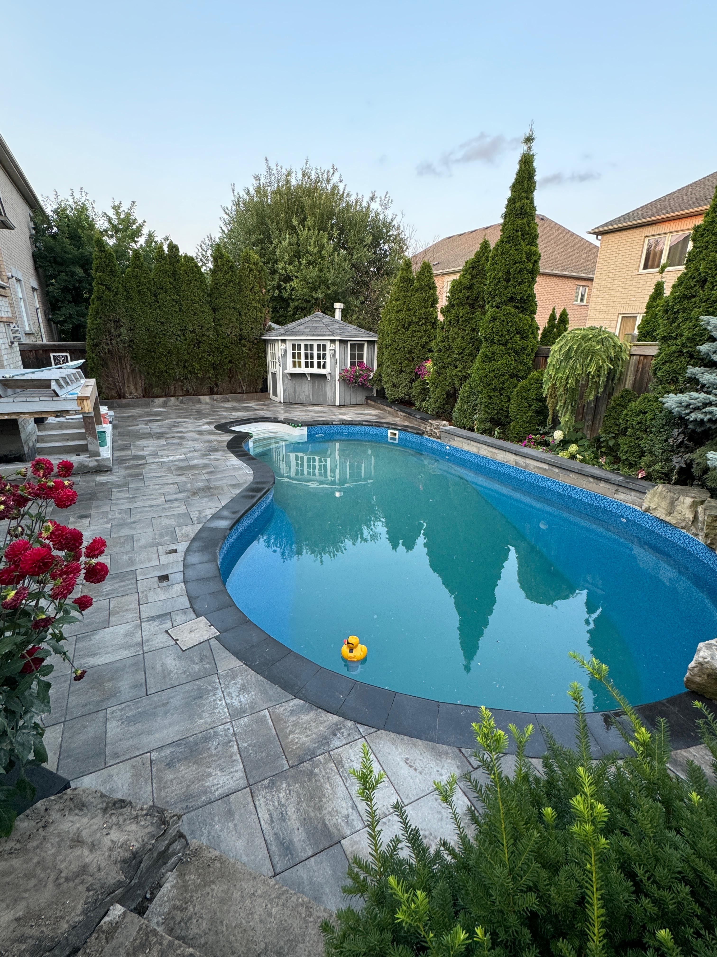 Backyard transformation completed by PFC Landscaping & Interlocking